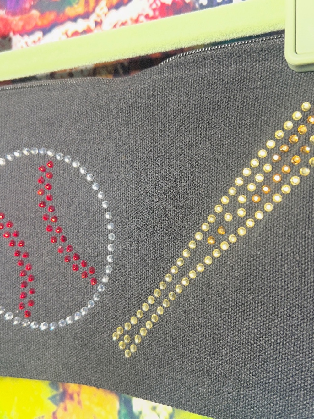 Baseball Rhinestone Zipper Pouch [38R] - Picture 2 of 4